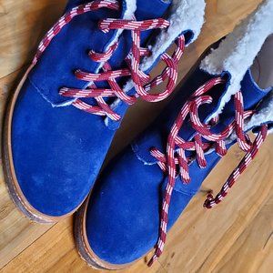 Caslon Navy Suede Wedge Bootie